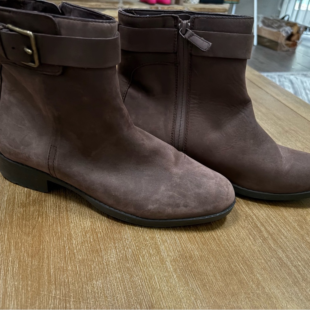 Cole Haan Chocolate Ankle Boots with Buckle